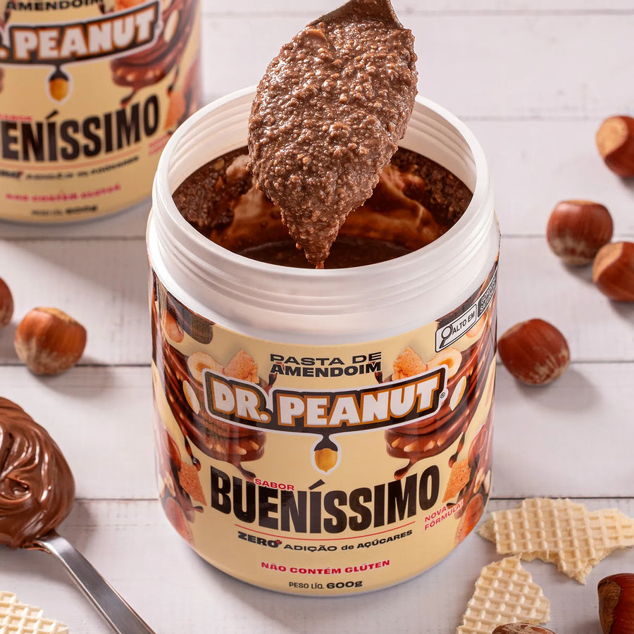 Pasta de Maní Bueníssimo Dr. Peanut, textura y presentación