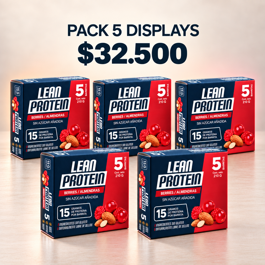 Pack de 5 displays Lean Protein Berries y Almendras