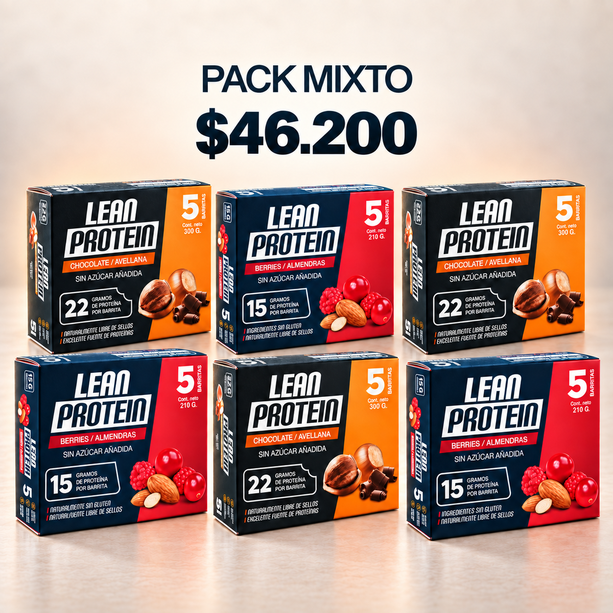 Pack mixto de 6 displays Lean Protein